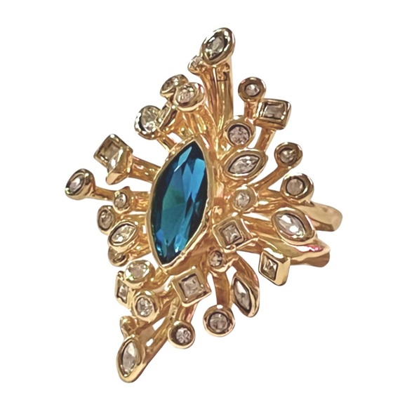 ALEXIS BITTAR • Navette Crystal Burst Cocktail Ring - Picture 4 of 5